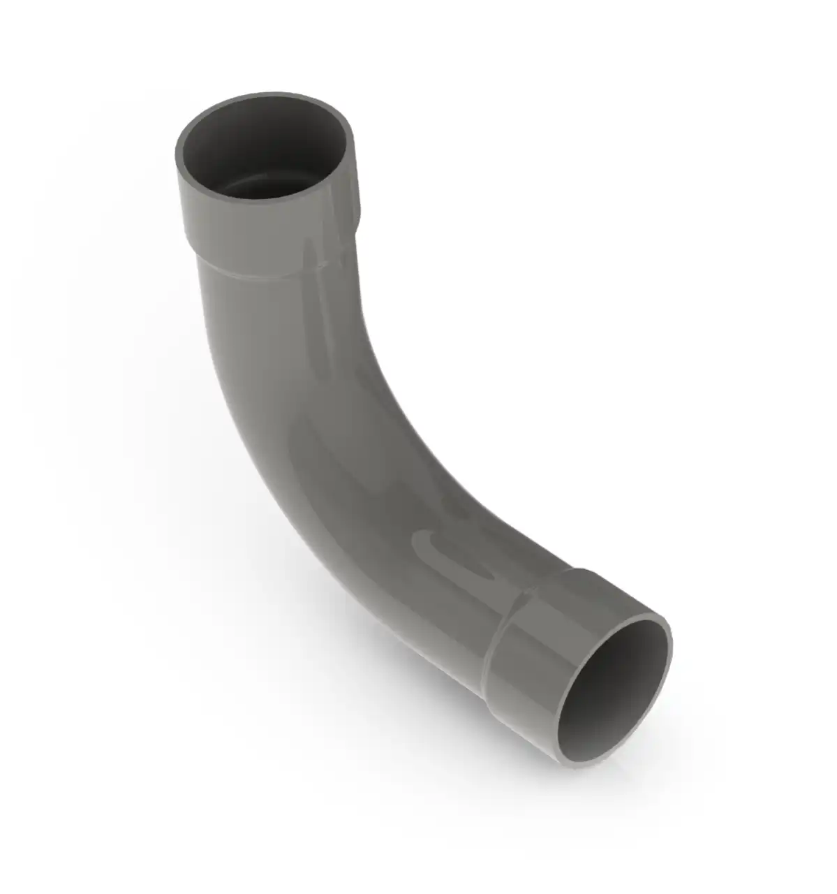 Curva Longa 90° com Bolsa Cinza Claro