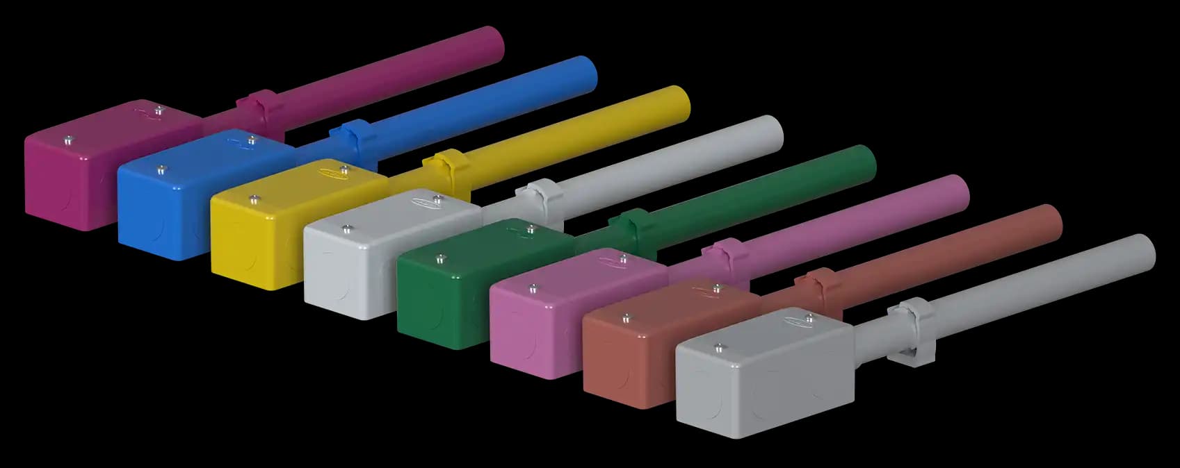 Conjunto de eletrodutos Masster Decor em sequência de cores